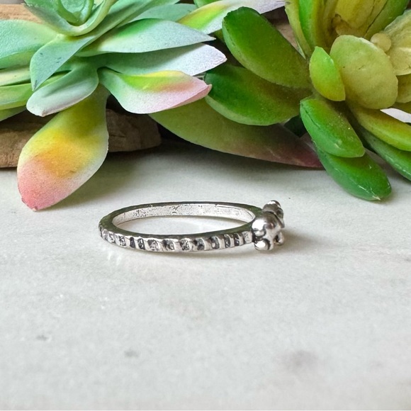Tiny Gypsy Silver Elephant Minimalist Boho Ring 8 - Picture 3 of 9